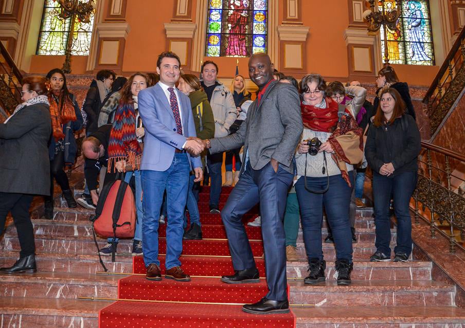 Alioune DIAW et le vice-maire d'Arad en Roumanie